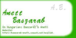 anett baszarab business card